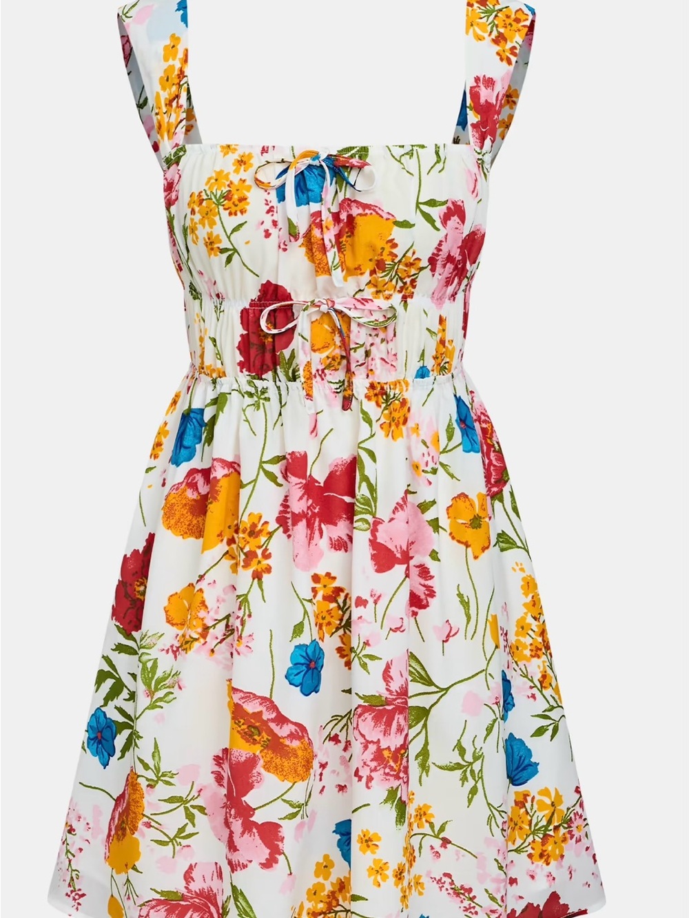 Cupshe Country Blossoms Floral Mini Dress Women’s M Square Neck Sleeveless  NWT